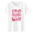 thumbnail image 3 of Women's Casual Valentine's Heart Print Letter Round Neck Short Sleeve T Shirt Long Sleeve Shirt Women for Layering Summer Casual Tops for Women Womens Shirts Large Long Sleeve Tee Shirt Long Sleeve, 3 of 3