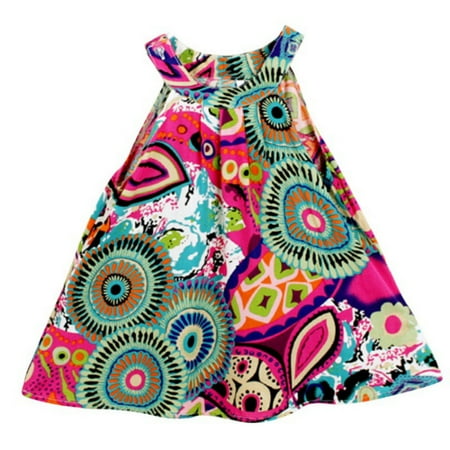 

Baby Girl Clothes Bohemian Sleeveless Flower Princess Floral Formal Kids Summer Dress Skirt 6M-4T