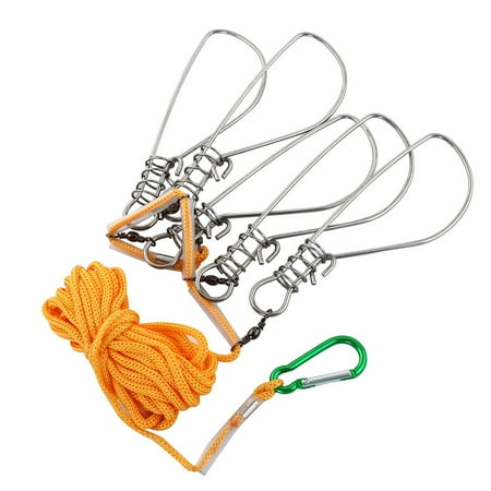 New Duo Lock Snaps - Angler Fish Catch Stringer Carabiner Clip Lock 5 Snap Hook Fishing Tackle