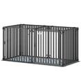thumbnail image 1 of Cage pour Chien Robuste de 55 Pouces, Très Grande Cage/chenil en Métal avec Tapis Lavable, Parc Modulaire en Acier pour Chiots de Grandes Races, Noir, Usage Intérieur Salon et Chambre, 1 of 7
