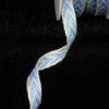 Blue Herringbone Linen French Wired Craft Ribbon 1/4" x 22 Yards