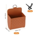 thumbnail image 2 of Uxcell 2pcs Car Vent Storage Bag PU Leather Vehicle Hanging Organizer with Hook, Brown, 2 of 7
