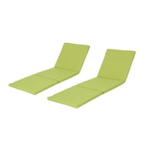 GDF Studio Jessica Outdoor Weather Resistant Chaise Lounge Cushion, Set of 2, Green