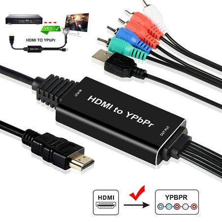 EEEkit HDMI to YPbPr Converter Adapter Cable, HDMI to YPbPr Adapter Cable HDMI to 5RCA Component RGB YPbPr Converter Adapter, Support 1080P Video Audio for Laptop DVD PS 360 PS2