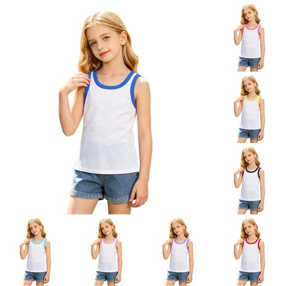 FYDUU Boys Summer Tank Tops Sleeveless Crewneck T Shirts Tank Top Casual T-Shirt for Kids Daily Sports Breathable Stylish Tee Shirts 14-15 Years
