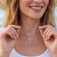 thumbnail image 3 of Beautlace Dainty Cross Necklace for Women,18K White Gold Plated Faith Minimalist Celtic Cross Pendant Christmas Mother's Day Christian Jewelry Gifts for Her Mom Wife, 3 of 11