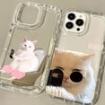 thumbnail image 4 of Funda para teléfono con diseño de gato y perro para iPhone 11, funda transparente a prueba de golpes para iPhone 16, 15, 14, 13, 12 Pro Max, XR, XS, X, 8, 7 Plus, SE, 4 of 5
