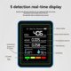 thumbnail image 1 of 5 In 1 Air Quality Monitor Tvoc Hcho Temperature Humidity Co2 Meter, Usb Rechargeable Co2 Detector White, 1 of 5