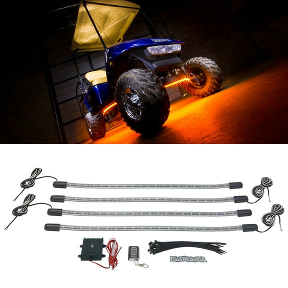LEDGlow Orange LED Golf Cart Underbody Underglow Light Kit