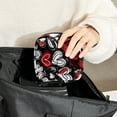 thumbnail image 6 of Sanitary Napkin Storage Bag, Graffiti with Seamless Red Hearts Portable Menstrual Pad Bag for Teen Girls Store Panty Liners Tampons Sanitary Pads for Women Ladies, 6 of 6