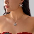 thumbnail image 5 of NICKSUN Christmas Snowflake Rhinestone Jewelry Set for Women, Crystal Pearl Snowflake Pendant Necklace & Dangle Earrings Matching Set, Winter Xmas Holiday Party Accessory Gift, 5 of 6