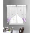 thumbnail image 3 of Lavender Swag Valances for Windows, Purple Spring Floral Botanical Butterfly Rod Pocket Sheer Valances for Small Windows, Swag Toppers Light Filtering for Kitchen Living Room 2 Panels 36''x36'', 3 of 6