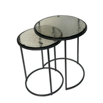 Carolina Living Serena Nesting Tables - Antique Textured Silver - Antique Gold