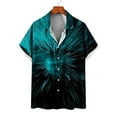 thumbnail image 5 of EQWLJWE Compression Shirt for Men Short Sleeve Button Up Blouse 3D Printed Lapel Collar Lightweight Wrinkle Resistant Cool Beach Shirt Festival Gifts, 5 of 5