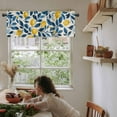thumbnail image 6 of nqOlkjepod Lemon Farmhouse Short Window Curtain Valances, Watercolor Yellow Blue Fruit Branch Flower Rod Pocket Kitchen Valances for Living Room Bedroom Bathroom Cafe, 1 Panel - 42" x 12", 6 of 8