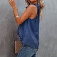 thumbnail image 4 of HOWPAY Womens T Shirts Sleeveless Loose Fit Crew Neck Basic Tee Tops Casual Letter Print Summer Lightweight Cozy Soft Baggy Y2K Clothes Navy XXL, 4 of 7