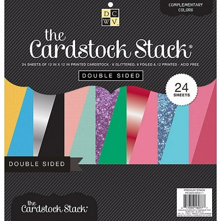Diecuts With A View PS005311 Cardstock Stack Double-Sided 12''X12'' 24/Pkg-Complementary Colors