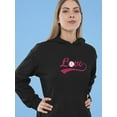 thumbnail image 2 of Smartprints Womens Graphic Hoodie Black - Love With Baseball Ball Cotton Blend Classic Fit, 2 of 4