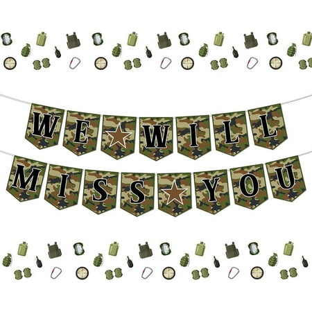 Army We Will Miss You Banner Army Going Away Themed Decor Army Farewell Party Decorations Military ARMY NAVY AIR FORCE Marine Corps Retirement Party Decoration for Soldier Retirement Party