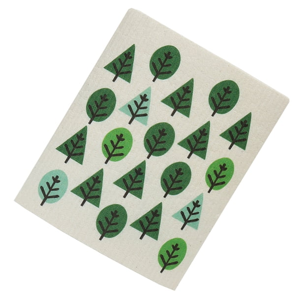 Ounissouiy Cuencos de paño de limpieza de cocina, toalla de , vajilla, herramienta de limpieza, paños absorbentes reutilizables para el hogar Suministros de limpieza para el hogar Árbol verde