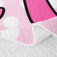 thumbnail image 5 of meiyoeat Pink Polka Dot Bow Monogram A Bed Spread Queen For Girls,Cute Initial Design Queen Coverlet Set,3pcs,1 Quilt and 2 Pillowcases, 5 of 7
