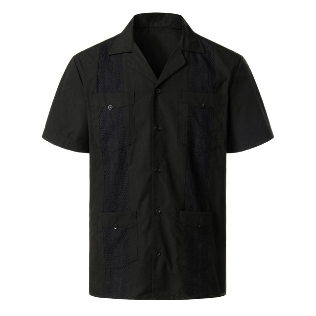 XDZJLR Men Shirt Spring And Summer Fashion And Leisure Dongfeng Pocket Button Lapel Short Sleeve Tops
