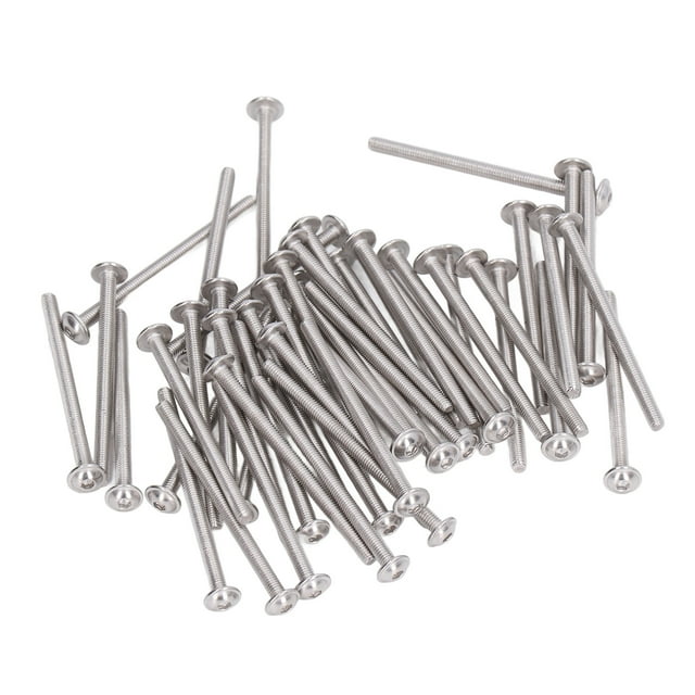 Kit de Vis à Tête à Boutons à Bride, Résistance à la Corrosion Surface de Roulement Plus Grand Boutons en Acier Inoxydable A2-70 Têtes Embouts Boulons pour Construction