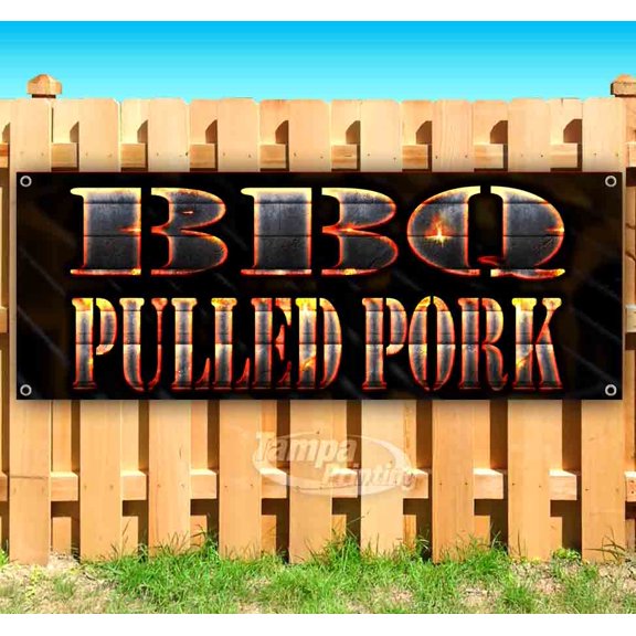 BBQ Pulled Pork 13 oz Vinyl Banner With Metal Grommets
