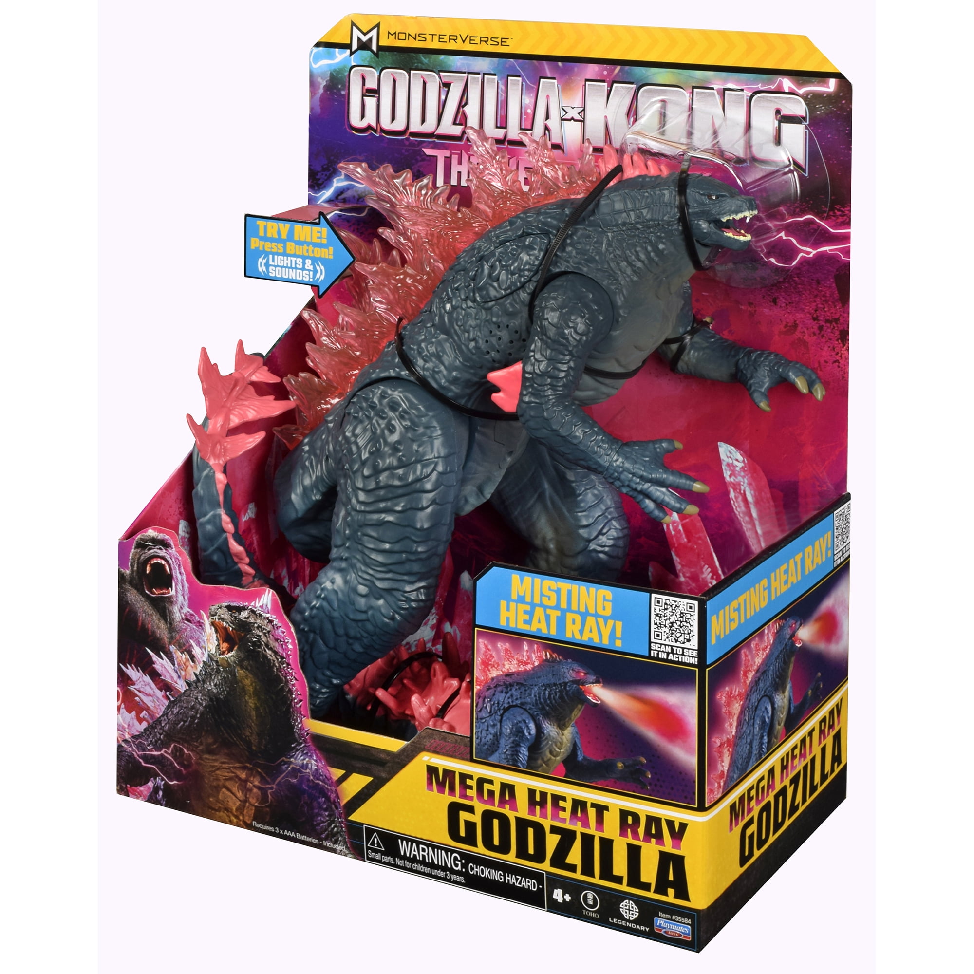 Godzilla x Kong: 13" Mega Deluxe Heat Ray Misting Breath Godzilla Figure by Playmates Toys