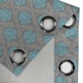 thumbnail image 5 of Ambesonne Damask Grommet Curtain, Venetian Italian, 50" x 54", Cocoa Sky Blue Yellow, 5 of 6