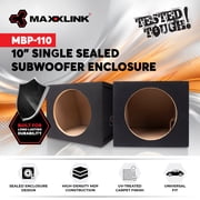 Maxxlink MBP-110 10 Inch Single Sealed Subwoofer Box Enclosure, Universal Fit, Black