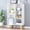 Warm White, variant on IOTXY Simple Bookcase with Legs - 3 Tier 5 Cubes 19.7" wide Freestanding Low Display Cabinet, Warm White