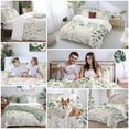 thumbnail image 5 of 3 Piece Green Eucalyptus Duvet Cover Set Queen Size,Microfiber Comforter/Quilt Cover with Corner Ties and 2 Pillowcases,Country Nature Leaf Succulent Plant All Season Soft Bedding with Zipper Closure, 5 of 8