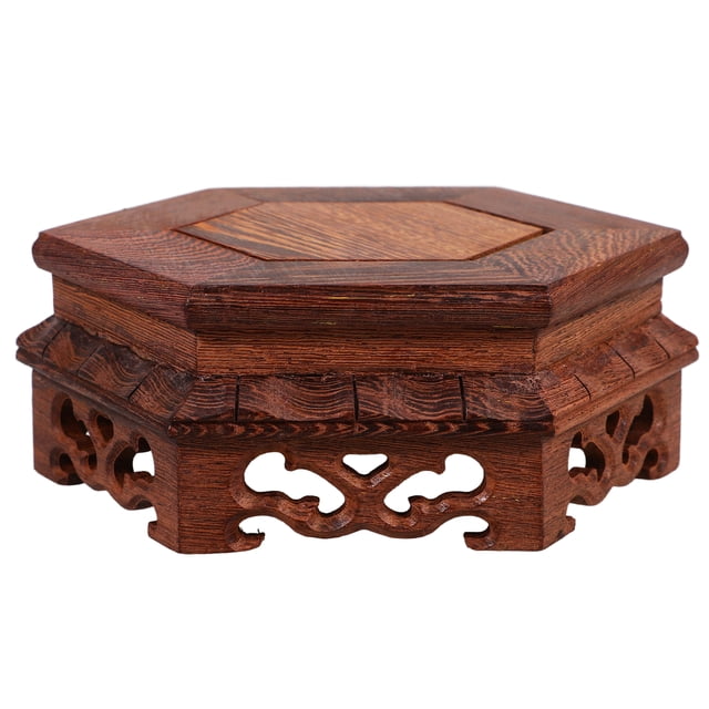 Miangastore Wooden Flowerpot Stand Floor Stone Crafts Display Rack Flowerpot Display Support