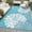 Light blue/white, variant on Outdoor Rugs Patio Waterproof Straw Plastic Reversible Mat, Portable Plastic Straw Rugs with Bag & 4 Stakes, Floral Botanical RV Picnic Carpet, UV Resistant Outside Carpet for Deck Balcony