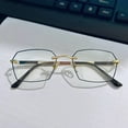 thumbnail image 5 of Mens Fashion Blue Light Blocking Rimless Reading Glasses, Metal Gold Rectangle Photochromic Sunglasses Readers, 5 of 6