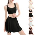 thumbnail image 1 of Sentmoon Ensembles Mignons pour Femmes Jupes pour Femmes et Pantalons Habillés Robes d'Été Décontractées Sans Manches Col Rond pour Femmes 2025 Robes Décontractées Unies pour Style Décontracté, 1 of 7