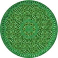 thumbnail image 1 of Ahgly Company Machine Washable Indoor Square Transitional Neon Green Area Rugs, 3' Square, 1 of 7