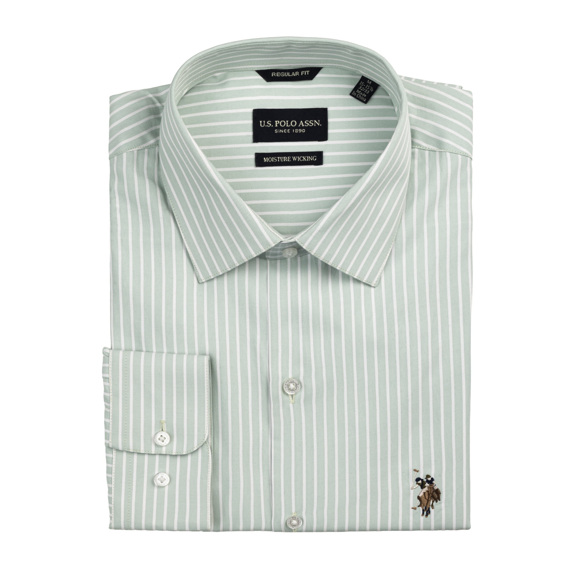 U.S. Polo Assn. Mens Dress Shirt Regular Fit Long Sleeve