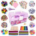 thumbnail image 1 of Kit de caja de manualidades para niños de más de 1000 piezas, artes y manualidades para niños pequeños, incluye pompones, limpiadores de tuberías, caja plegable de plumas oso de fresa Electrónica, 1 of 4