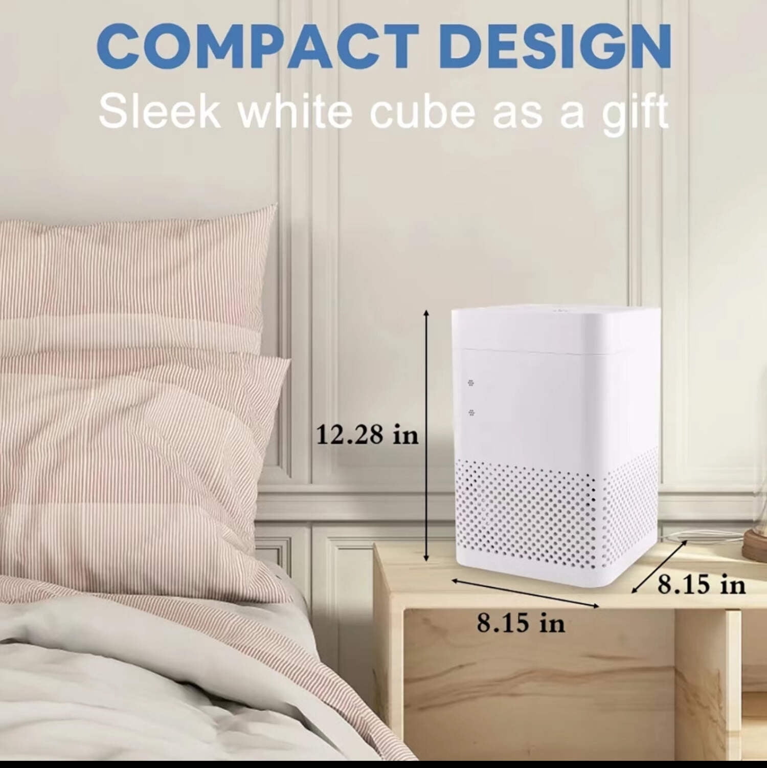 Airchoice Compact HEPA Air Purifier for Home, Quiet Air Cleaner for Bedroom & Living Room, 3 Fan Speeds, Removes Pet Dander, Dust & Smoke