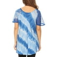 thumbnail image 2 of Sakkas Flavia Womens Everyday Blouse Top with Tie-dye & Block Print Light and Soft - Light Blue - Plus Size, 2 of 5