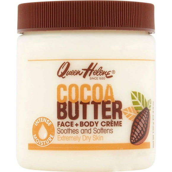 Crema facial y corporal de manteca de cacao Queen Helene, 4.8 oz (el embalaje puede variar)
