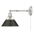 thumbnail image 3 of Yep by Golden Lighting Orwell 1-light Swing Arm Wall Lamp in Pewter and Rubbed Bronze shade, 3 of 5