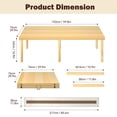 thumbnail image 3 of MELLCOM 60" x 30" Foldable Picnic Table, Portable Wooden Low Floor Table with Handle, 2 Heights Options (12.8"/16.9") & Long Table Runner, Boho Picnic Table for Beach, Camping & Indoor Study, 3 of 8