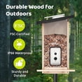thumbnail image 6 of Birdfy Smart Bird Feeder with Camera, Solar Powerd Bird Feeder Camera, Birdfy Feeder Outdoor with AI Identify, Eco-friendly Wooden, Ideal Gift, Ebony, 6 of 11