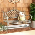 thumbnail image 4 of SAFAVIEH Abner Outdoor Patio Wrought Iron Garden Bench, Antique Blue, 4 of 5