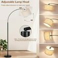 thumbnail image 6 of 79" Adjustable Arc Floor Lamp - Modern Black Standing Light with Weighted Base, Drum Shade - for Living Room, Bedroom, Office (120V, E26 Socket), 6 of 9