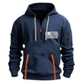 thumbnail image 2 of Sudadera con capucha para hombre, informal, con estampado, deportiva, de manga larga, blusa de poliéster, 2 of 4