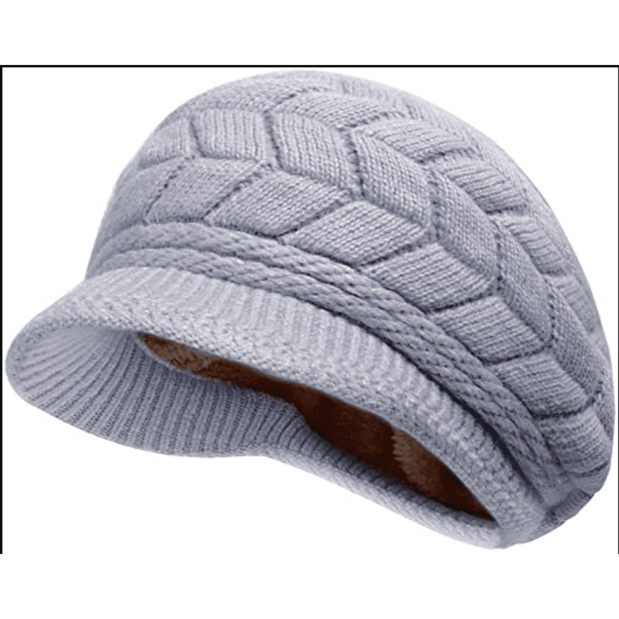 Women Winter Warm Knit Hat Wool Snow Ski Caps with Visor  display picture 1